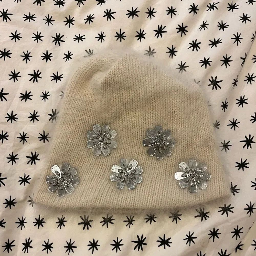 Jennifer Behr Crystal Embellished Alpaca Knit Beanie